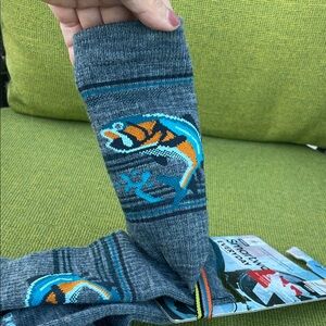 Gray and Blue Patterned Socks 🧦 cushion, perfect for hiking 🥾